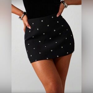 MISSGUIDED Mini Skirt - Studded Metal Embellished